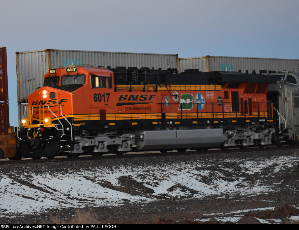 Zoomed in Shot od BNSF 6017 at BNSF Winslow Arizona 